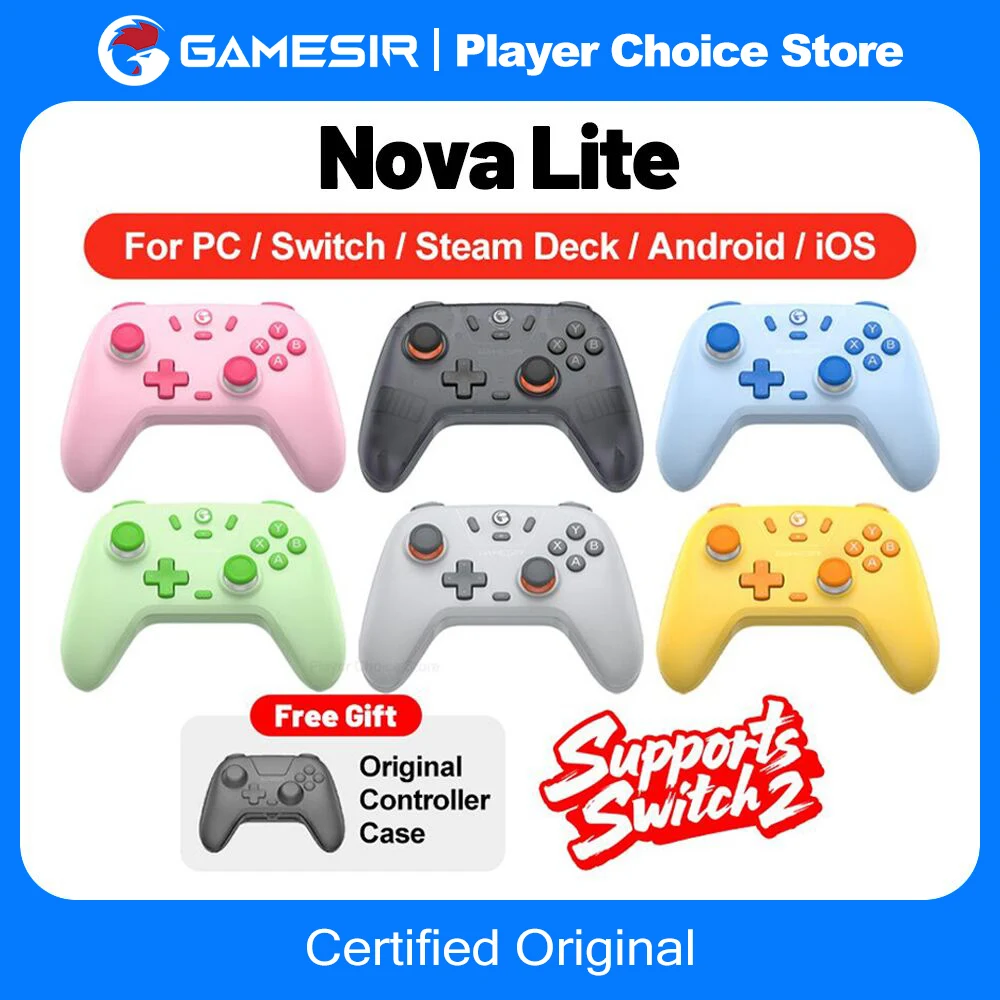 Gamesir Nova Lite 게임 패드 Nintendo Switch 2 컨트롤러 스위치 용 PC Steam Android iOS iPhone Controle 홀 이펙트 조이스틱