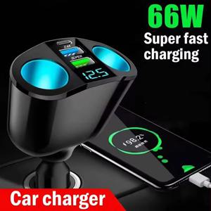 1개 120W QC3.0 차량용 충전기 12V/24V 듀얼 USB 전원 어댑터 고속 충전 차량용 라이터 소켓 대부분의 자동차 액세서리용