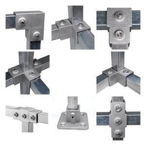 사각 파이프 커넥터 버클 엘보 파이프 플러그 고정 버클 플랜지 시트, 사각 스틸 사각 파이프 피팅 조인트, 20X2 0mm, 25x25mm