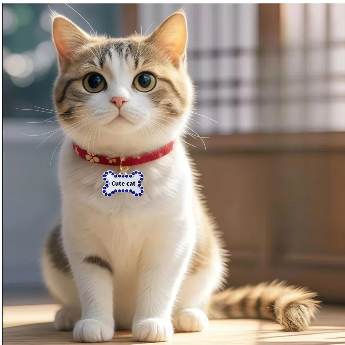 VIP 맞춤형 각인 반려동물 ID 태그 (강아지, 고양이용) 청동 명판 태그, 개인 맞춤 주소 번호, 강아지 목걸이 ID 펜던트