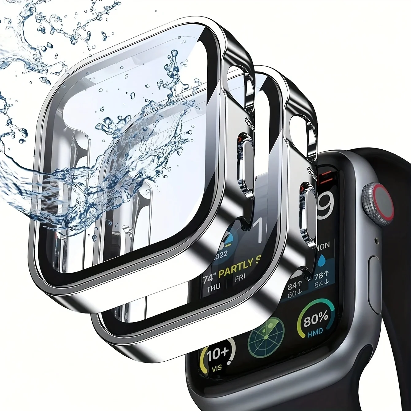 애플워치 케이스 40 41 42 44 45 46mm 울트라씬 낙하방지 방수 하드 강화유리 (시리즈 11 10 9 8 7 6 5 4 3 호환)