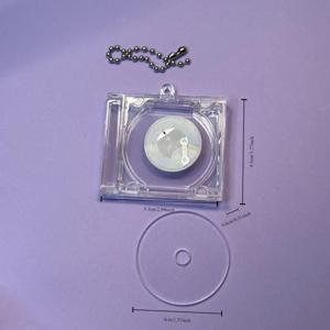 10개 미니 CD 케이스 키체인 (DIY 키체인용, NFC 스마트 백팩 장식 체인 포함) 드롭쉬핑 선물 구매자용