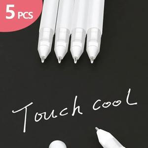 5 PCS 화이트 만화 마커 펜 세트 0.8mm 영구 잉크 스크랩북 타이어 펜 방수 학교 용품 문구 아트 브러쉬 펜