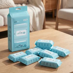 시치미 쓱 초미니 여행용 엠보싱 휴대용 미니 물티슈 1봉(8팩)