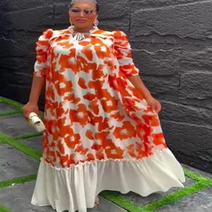 플러스 사이즈 아프리카 파티 드레스 여성용 2026 신상 여름 패션 다쉬키 안카라 프린트 가운 우아한 터키 무슬림 맥시 드레스