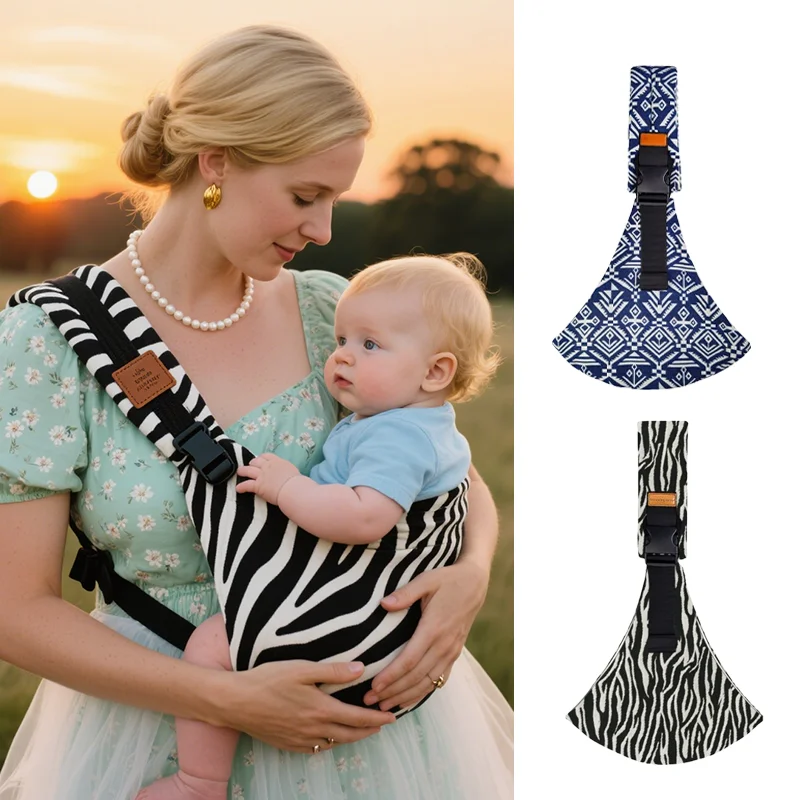 신생아부터 유아까지 사용 가능한 힙시트가 있는 아기띠, 조절 가능한 크로스바디 랩 슬링, 핸즈프리 유아 운반, 인체공학적 지지