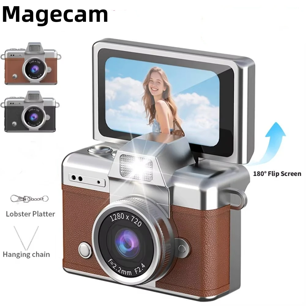 Magecam 엄지 키체인 카메라 1.47인치 플립 스크린 레트로 CCD 미니 디지털 카메라 HD 초소형 캠코더 비디오 레코더
