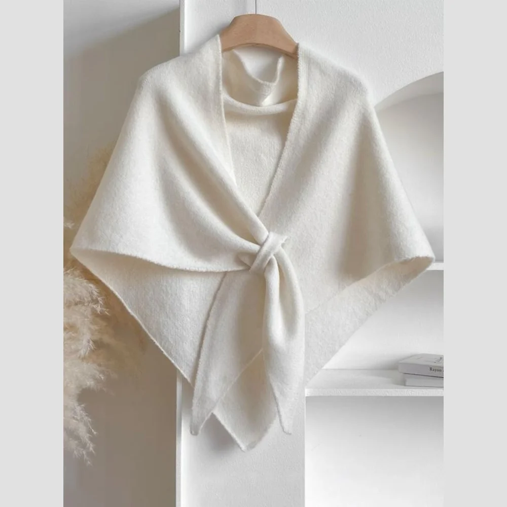 여성 니트 숄 및 랩 가디건 케이프 울 캐시미어 숄더 탑 스웨터 숄 스카프 패션 다용도 삼각형 숄 1개