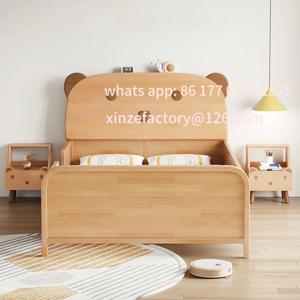 맞춤형 원목 어린이 침대, 가드레일 포함, 1.5미터, 남아 및 여아 침실용, 심플한 1.2미터 싱글 침대, 1.35미터 소형