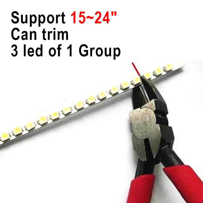 키트 2 LED 스트립 + 1 변환기 + 케이블 LED 백라이트 키트 540mm, 15