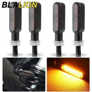BLALION 2pcs 6 LED 오토바이 표시기 미니 LED 방향 지시등 깜박이등 호박색 램프 표시기 순차 깜박이등