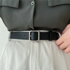 패션 스퀘어 버클 핀 버클 청바지 벨트, 여성용 PU 가죽 벨트, 세련된 명품 브랜드 럭셔리 빈티지 스트랩 여성 허리띠