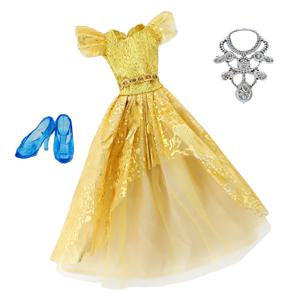 패션 황금 공주 인형 드레스 파티 착용 가운 복장 블루 크리스탈 신발 목걸이 옷 11.5 ''인형 어린이 선물 장난감
