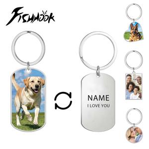 이름 인쇄 맞춤 사진 키체인 개인 맞춤 선물 여성 남성 어머니 아버지 아빠 가족 커플 스테인리스 스틸 키링