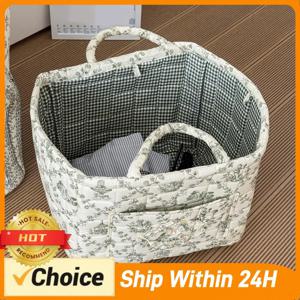 손잡이가 있는 패브릭 천 수납 바구니, 세탁물 보관함, 세탁 가능한 옷 바구니, 선반, 옷장, 세탁실, 가정, 사무실 장식용