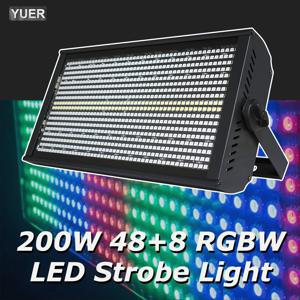 200W LED 무대 조명, DJ 디스코 실내 클럽 바 스트로브 조명, DMX 제어, 48 + 8 세그먼트 RGB + 화이트 스트로브 워싱 효과