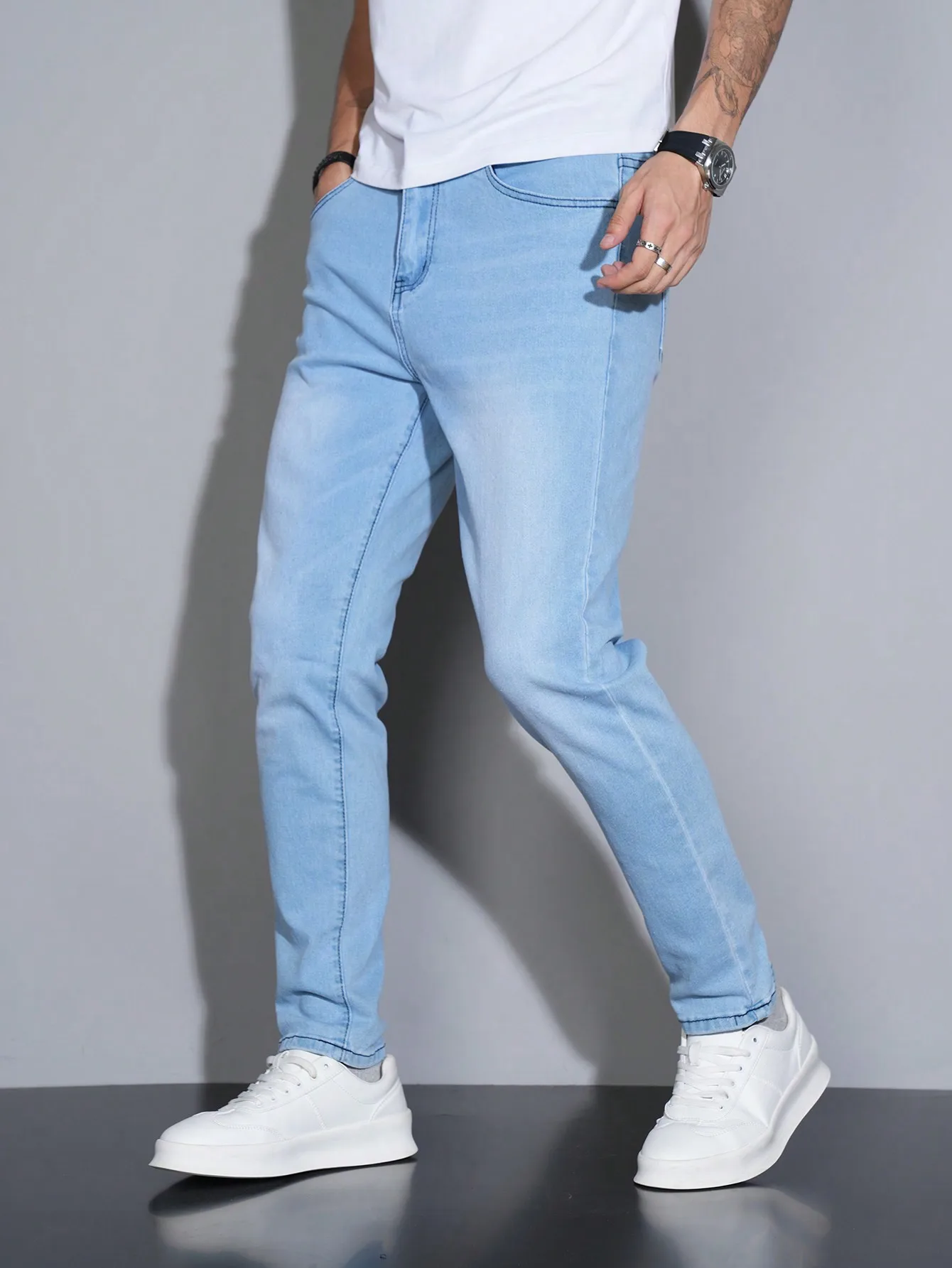 Manfinity Homme Herren 스키니 Lässig vielseitige 청바지 mit Tasche