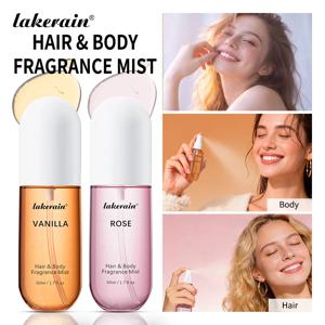 바닐라 로즈 향수 스프레이 2개, 헤어 & 바디 프래그런스 미스트, 신선하고 오래 지속되는 향수, 여행용 사이즈 프레쉬너 스프레이