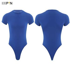 남성용 운동복 스포츠 바디수트 단색 반팔 버튼 크로치 점프수트 탄력성 있는 롬퍼 요가 수영복 속옷