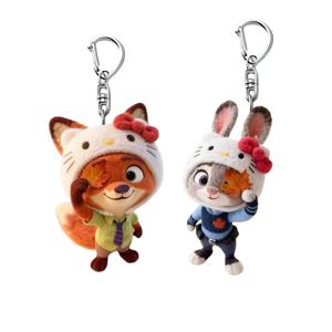 5cm 주토피아 주트로폴리스 주디 홉스 닉 와일드 애니메이션 상품 아크릴 키체인 장식 펜던트 장난감