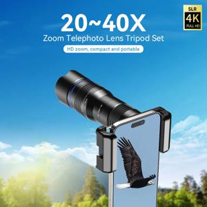 APEXEL 새롭게 업그레이드된 옵션 HD 20x-40x 줌 망원 렌즈 카메라 폰 렌즈 (삼성, 아이폰, 샤오미 모든 스마트폰용)