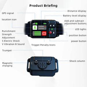 스마트 GPS 애완동물 전자 울타리 - 새로운 모델 무선 개 격리 시스템, 야외 방수 및 분실 방지 충격 목걸이 포함