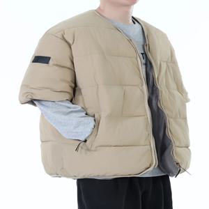세련된 반팔 코튼 자켓 남성용 새로운 스타일 루즈한 다용도 코튼 코트 가을 겨울 캐주얼 세련된 반소매 코튼 아우터웨어