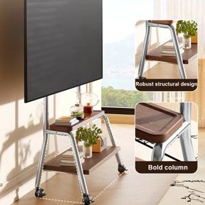 BEISHI 신형 모바일 TV 스탠드, 32-75인치 TV 대부분에 적합, 휴대용 바닥 TV 스탠드, 최대 110파운드까지 견디는 잠금 바퀴 포함