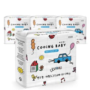 쿠잉 베러업 밴드 기저귀 대형(L) 26매 4팩 (10kg ~ 14kg)