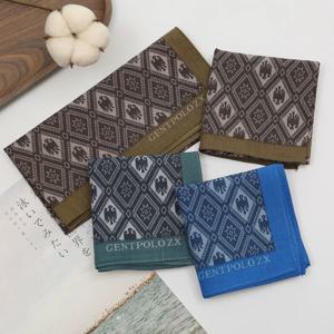 3/6Pcs 남자의 순수 코 튼 인쇄 격자 무늬 손수건 여름 얇은 옛날 스타일 향수 부드러운 사각형 수건 손 43*43cm