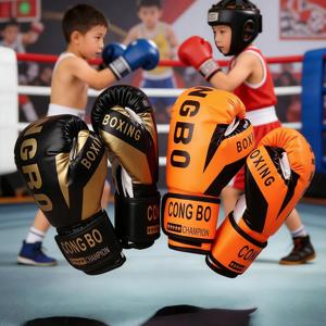 1쌍 6온스 복싱 글러브 PU 무에타이 MMA 프로페셔널 킥복싱 어린이 성인 샌드백 트레이닝 장비