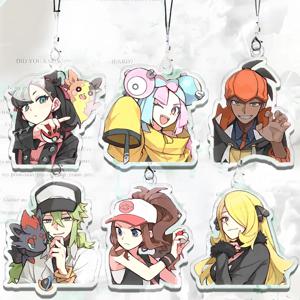 아크릴 마니 폰 체인 포켓몬 만화 아크릴 라이한 이오노 학생 장식 귀여운 학생 가방 키링 수집 선물