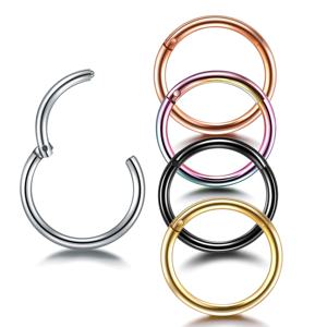 1PC 12G-20G Septum 피어싱 외과 강철 리모콘 힌지 세그먼트 링 고스 코 후프 귀걸이 립 귀 연골 헬릭스 피어싱