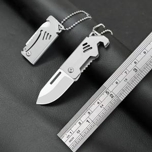 미니 야외 접는 칼 D2 철강 휴대용 병따개 날카로운 절단 도구 옷걸이 높은 경도 칼 캠핑 생존 도구