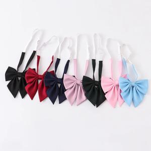 패션 JK 나비넥타이 솔리드 핑크 블루 블랙 보우 매듭 13cm 너비 소프트 코튼 나비 유니폼 DK 타이 여성 데일리웨어 셔츠 크라바트
