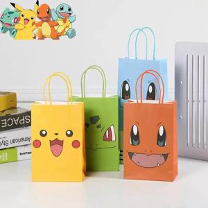 4Pcs 포켓몬 캔디 종이 4 색 가방 애니메이션 만화 피카추 포장 장난감 취미 이벤트 파티 용품 생일 선물 가방