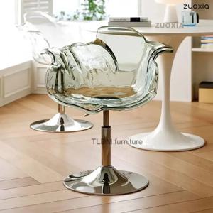 북유럽 바 의자 투명 바 의자 라이트 럭셔리 리프트 바 의자 크리에이티브 바 플라스틱 등받이 높은 의자 아일랜드 의자