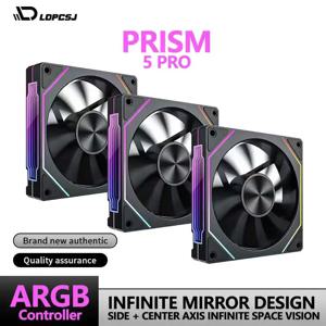 LDPCSJ 프리즘 4RS 120mm ARGB PC 케이스 팬 인피니티 미러 디자인 메인보드 동기화 4PIN PWM CPU 쿨러 팬