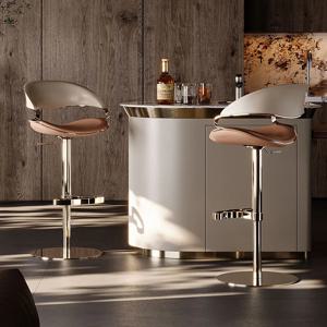 디자이너 왕좌형 바 스툴 골드 위시본 조절식 팔걸이 편안한 바 스툴 미적 인체공학적 뱅케타 라운지 세트 가구