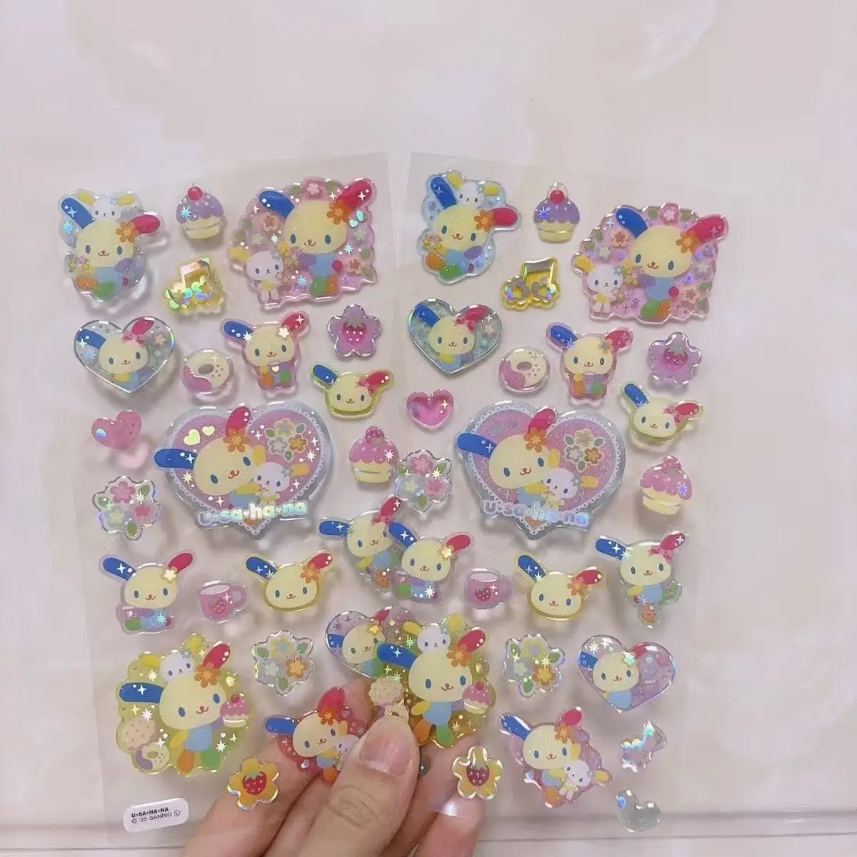 카와이 우사하나 릴리프 젤리 3D 스티커 만화 일본식 장식 수제 Diy 스티커 소녀와 소년 창의력 장난감