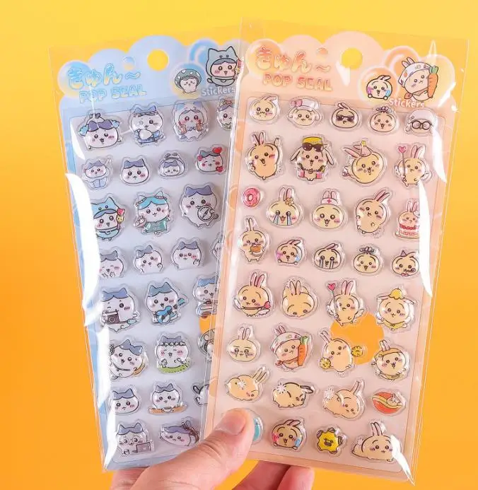 귀여운 만화 Giey Kawa 스티커 3D 릴리프 스티커 Kawaii 버블 스티커 핸드 계정 장식 노트북 스티커
