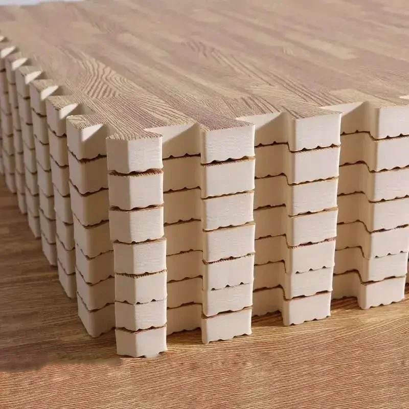 퍼즐 매트 12PCS 30x30cm 거품 놀이 매트 깔개 아기 게임 매트 아기 활동 체육관 퍼즐 매트 나뭇결 바닥 매트 어린이 카펫 놀이 매트