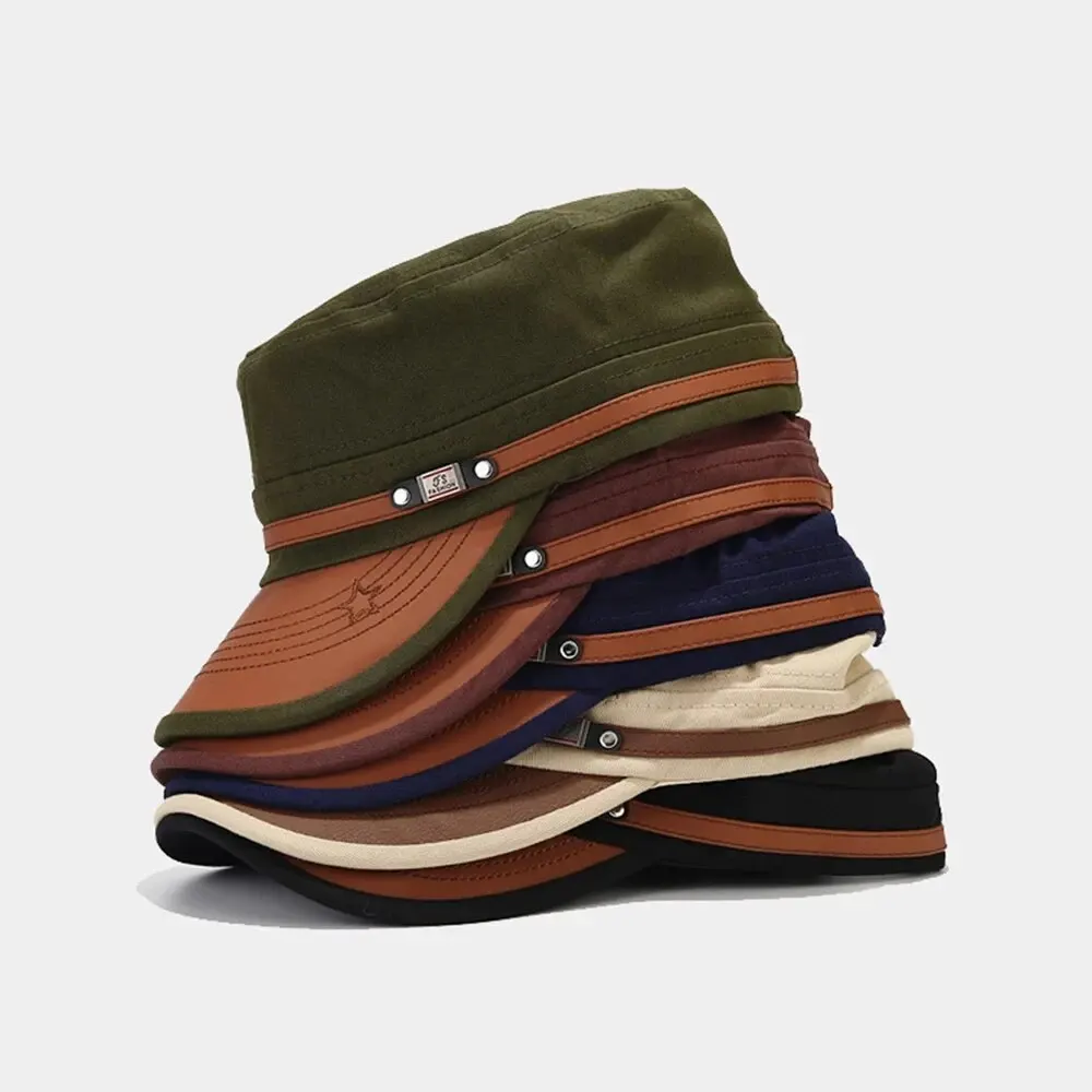 캐주얼 생도 모자 남자 플랫 탑 모자 패션 코튼 바이저 모자 여름 가을 빈티지 육군 모자 성인 아빠 모자 남여 야구 모자