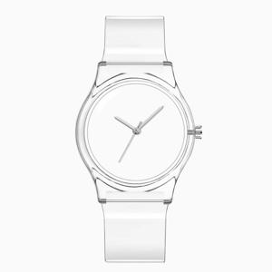 전체 투명 시계 빈 흰색 얼굴 플라스틱 시계 빈 다이얼 사진 없음 시계 사용자 정의 시계 없음