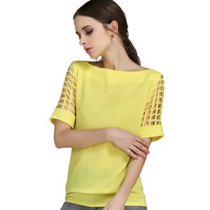 여름 패션 여성 블라우스 & 셔츠 홀로우 아웃 슬리브 슬래시 넥 쉬폰 블라우스 플러스 사이즈 5XL