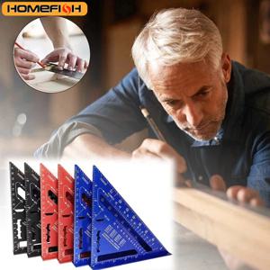 새로운 7인치 삼각자 측정 도구 알루미늄 합금 목공 도구 인치 미터 각도자 스피드 스퀘어 목공 도구