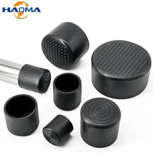 블랙 PVC 의자 다리 라운드 캡 테이블 가구 발 파이프 튜브 엔드 커버 양말 플러그 바닥 보호 미끄럼 방지 패드