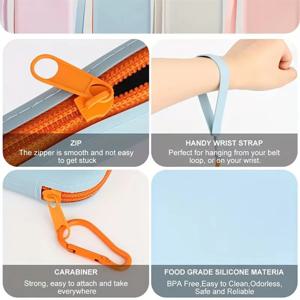 ABQR 휴대용 실리콘 강아지 간식 가방 - 훈련 및 산책용 애완동물 간식 파우치, 야외용 연한 파란색