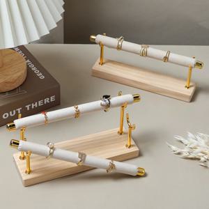 원목 베이스 링 디스플레이 랙 스펀지 스틱 링 홀더 다층 링 보관 및 정리 랙 탈착식 메탈 랙