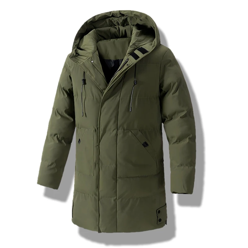 8XL 겨울 남성 패딩 재킷 두꺼운 따뜻한 재킷 후드 롱 코트 패션 캐주얼 면 패딩 파카 남성 아우터 의류 상의